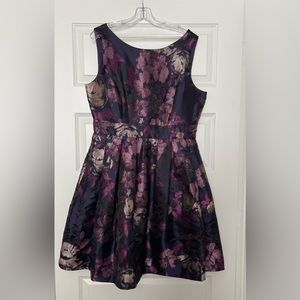 Eliza J Purple Floral Cocktail Dress